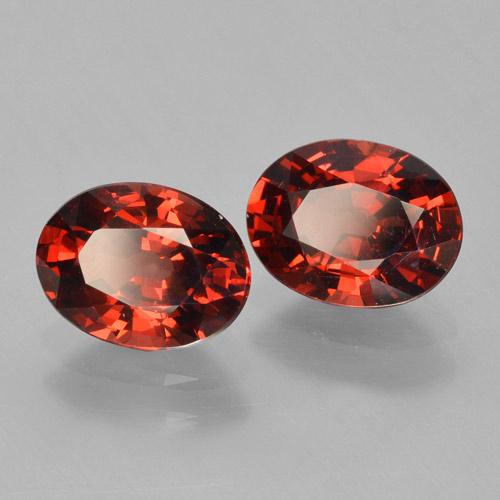 Pedras preciosas de granada piropo vermelho natural de 3,05 ct, corte oval, VVS-VS