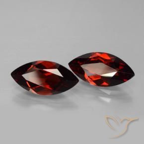 Pedras preciosas de Granada Piropo Vermelho escuro natural de 4.04 ct, Marquesa, VVS-VS