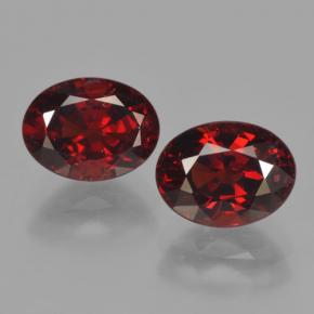 Pedras preciosas de Granada Piropo Vermelho escuro natural de 3,60 ct, Corte Oval, VVS-VS
