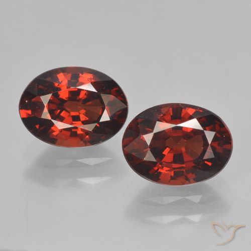 Pedras preciosas de granada piropo vermelho natural de 3,09 ct, corte oval, VVS-VS