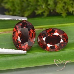 Pedras preciosas de Granada Piropo Vermelho escuro natural de 3.40 ct, oval, VVS-VS