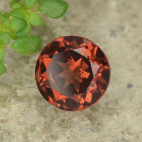 Granada piropo vermelho natural 0,97ct, corte redondo, VVS-VS