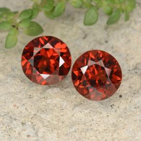 Pedras preciosas de Granada Piropo vermelho médio natural de 1.91 ct, Corte Redondo, VS