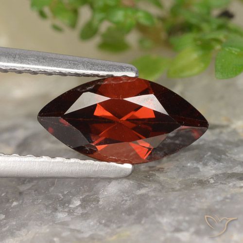 1.20ct Natural Vermelho escuro Granada Piropo, Marquesa, VVS-VS