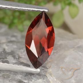 Granada Piropo Vermelho escuro Natural 1.16ct, Marquesa, VVS-VS