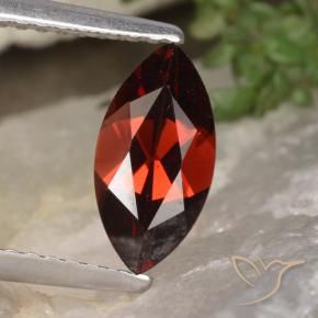 Granada Piropo vermelho médio Natural 1.28ct, Marquesa, VVS-VS