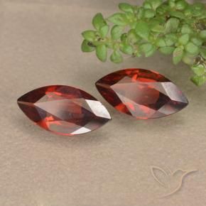 Pedras preciosas de Granada Piropo vermelho médio natural de 1.73 ct, Marquesa, VVS-VS