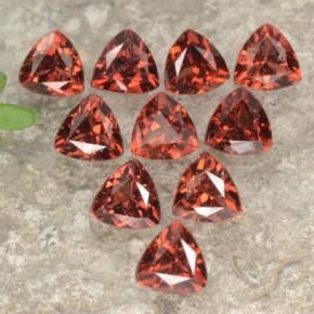 Pedras preciosas de granada piropo vermelho natural de 2,82 ct, trillion, VS