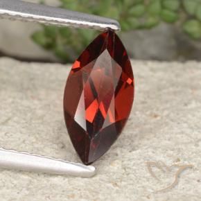 Granada Piropo Vermelho escuro médio Natural 1.25ct, Marquesa, VVS-VS