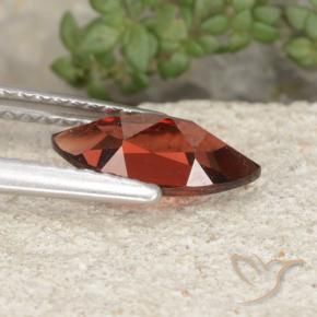 Granada Piropo Vermelho escuro médio Natural 1.25ct, Marquesa, VVS-VS