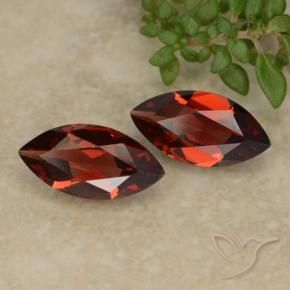 Pedras preciosas de Granada Piropo Vermelho escuro natural de 2.18 ct, Marquesa, VVS-VS