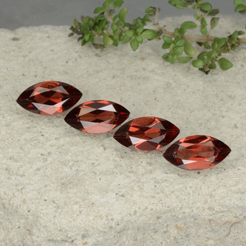 4.89ctw Natural Vermelho escuro Granada Piropo, Marquesa, VVS-VS