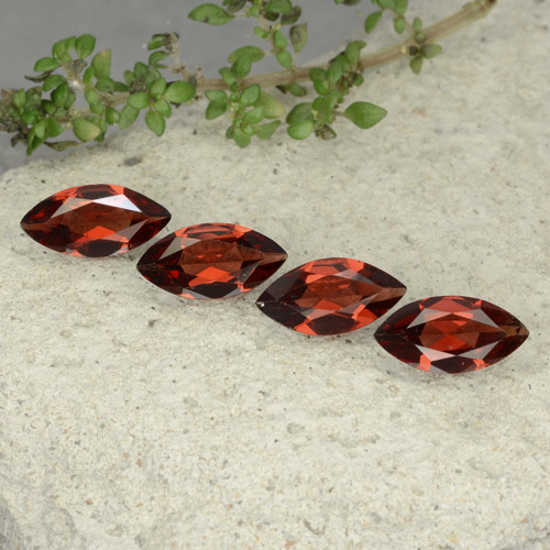 Pedras preciosas de granada piropo vermelho profundo natural de 4,30 ct, marquise, VS