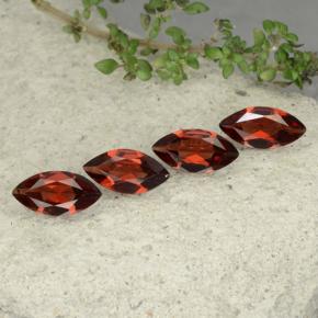 Pedras preciosas de granada piropo vermelho profundo natural de 4,30 ct, marquise, VS