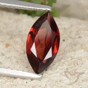 Granada Piropo Vermelho escuro Natural 1.21ct, Marquesa, VVS-VS