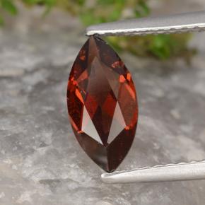 Granada piropo vermelho natural 1,22ct, marquise, VVS-VS