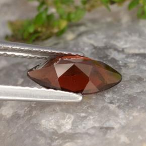 Granada piropo vermelho natural 1,22ct, marquise, VVS-VS