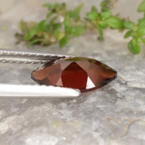 Granada Piropo Vermelho escuro Natural 1.31ct, Marquesa, VVS-VS