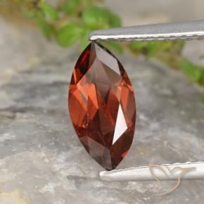 Granada Piropo Vermelho escuro Natural 1.21ct, Marquesa, VVS-VS