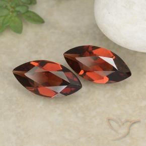 Pedras preciosas de Granada Piropo Vermelho escuro natural de 2.04 ct, Marquesa, VVS-VS