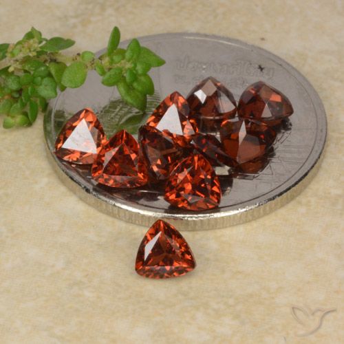 Pedras preciosas de granada piropo vermelho natural de 2,89 ct, trillion, VS