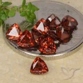 Pedras preciosas de granada piropo vermelho natural de 2,89 ct, trillion, VS