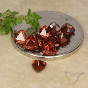 Pedras preciosas de granada piropo vermelho natural de 2,89 ct, trillion, VS