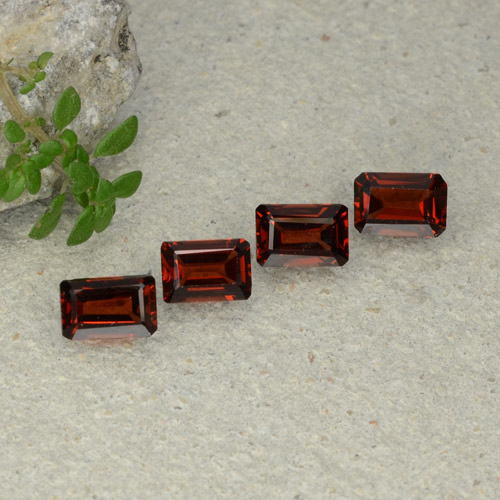 Pedras preciosas de granada piropo vermelho natural de 2,58 ct, corte esmeralda, VS