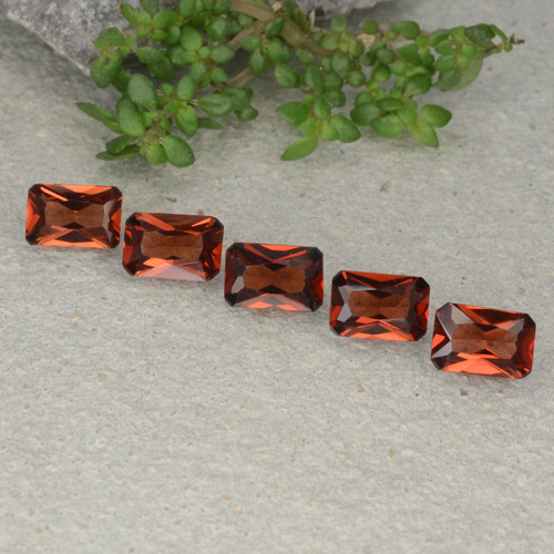 Pedras preciosas de granada piropo vermelho natural de 2,76 ct, corte esmeralda, VVS-VS