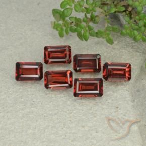 Pedras preciosas de Granada Piropo Vermelho Escarlate Profundo natural de 3.99 ct, Corte Octógono / Esmeralda, VS