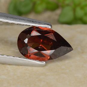 Granada piropo vermelho natural 0,87ct, formato de pêra, VS