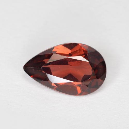 Granada piropo vermelho natural 0,90ct, formato de pêra, VVS-VS