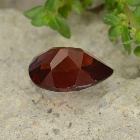 Granada piropo vermelho natural 1,14ct, formato de pêra, VVS-VS