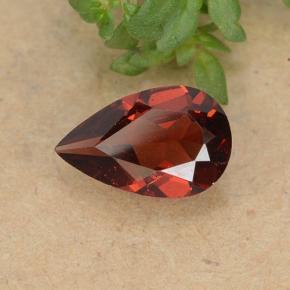 Granada piropo vermelho natural 0,86ct, formato de pêra, VVS-VS