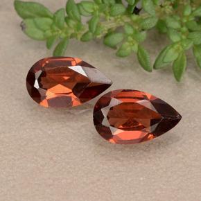 Pedras preciosas de granada piropo vermelho natural de 1,60 ct, formato de pêra, VS