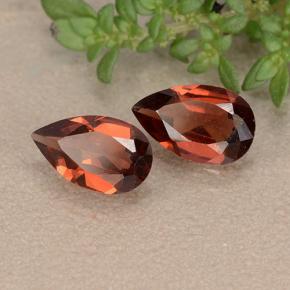 Pedras preciosas de granada piropo vermelho natural de 1,60 ct, formato de pêra, VS