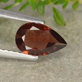 Granada piropo vermelho natural 0,77ct, formato de pêra, VVS-VS