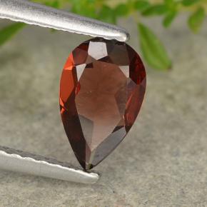 Granada piropo vermelho natural 0,77ct, formato de pêra, VVS-VS