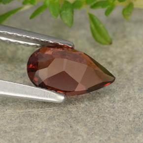 Granada piropo vermelho natural 0,77ct, formato de pêra, VVS-VS