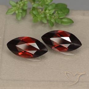 Pedras preciosas de Granada Piropo Vermelho escuro natural de 3.70 ct, Marquesa, VVS-VS