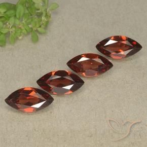 Pedras preciosas de Granada Piropo Merlot tinto natural de 4.37 ct, Marquesa, VVS-VS