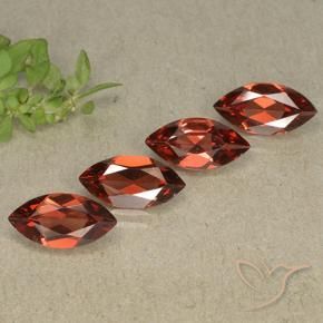 Pedras preciosas de Granada Piropo vermelho médio natural de 4.05 ct, Marquesa, VVS-VS