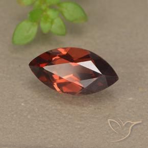 Granada Piropo Vermelho escuro Natural 1.31ct, Marquesa, VVS-VS
