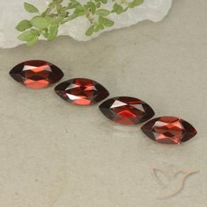 Pedras preciosas de Granada Piropo Vermelho escuro natural de 5.08 ct, Marquesa, VVS-VS