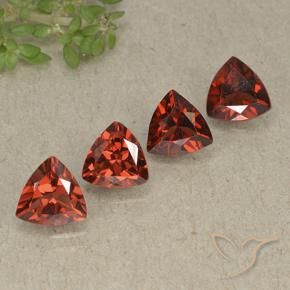 Pedras preciosas de Granada Piropo groselha vermelha natural de 3.43 ct, Trilhão, VVS-VS