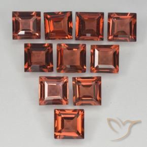 Pedras preciosas de Granada Piropo vermelho médio natural de 4.01 ct, Quadrado, VVS-VS