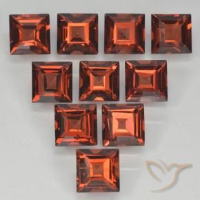 Pedras preciosas de Granada Piropo Vermelho escuro natural de 4.45 ct, Quadrado, VVS-VS