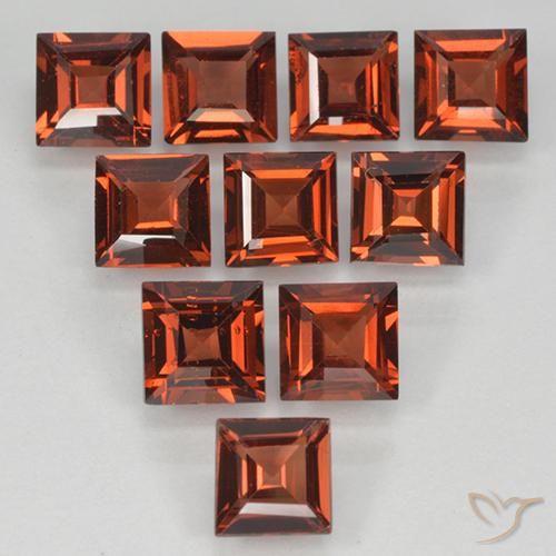 Pedras preciosas de Granada Piropo Sangria Tinto natural de 3.94 ct, Quadrado, VVS-VS