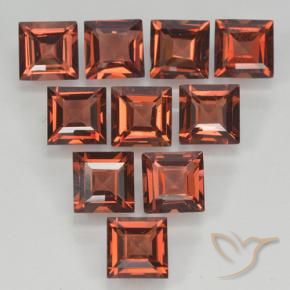 Pedras preciosas de Granada Piropo Sangria Tinto natural de 4.28 ct, Quadrado, VVS-VS