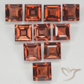 Pedras preciosas de Granada Piropo Vermelho escuro natural de 3.84 ct, Quadrado, VVS-VS